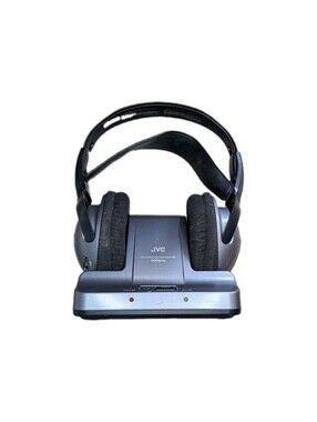 JVC HA-W600RF Headband Wireless Headphones/Cradle Charging Station Tested